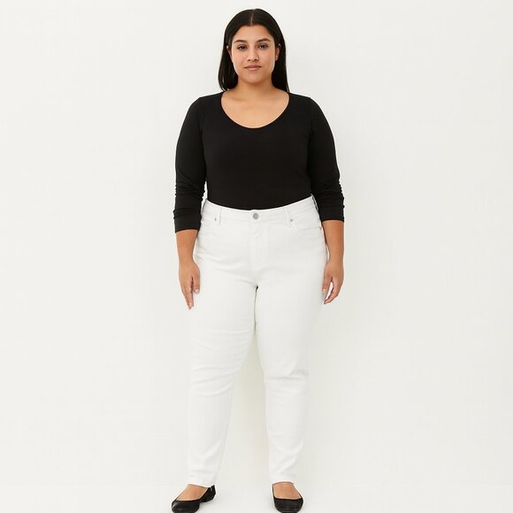 Universal Thread White Jeans Size 16 High Rise Skinny Crop - Picture 1 of 6